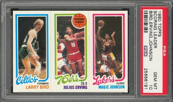 1980-81 Topps #6 Larry Bird/Magic Johnson Rookie Card – PSA GEM MT 10